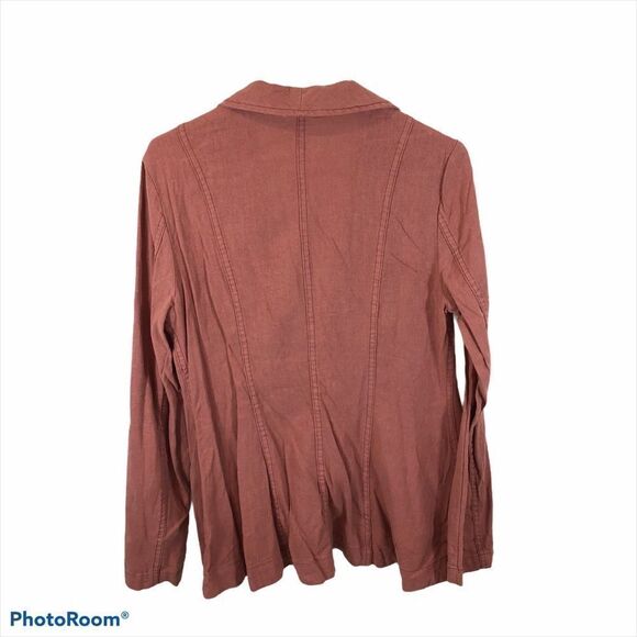 Free People Linen Blend One‎ Button Jacket Salmon S - Picture 9 of 12